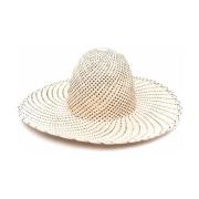 Henrik Vibskov Naturlig Straw Black Dots Panama Hat Beige, Dam