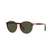 Persol Runda solglasögon i mörk Havana Brown, Unisex