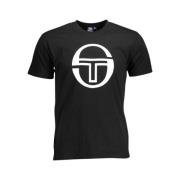 Sergio Tacchini Svart T-shirt med tryckt logotyp Black, Herr