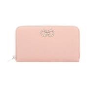 Salvatore Ferragamo Gancini Hammered Leather Wallet Pink, Dam