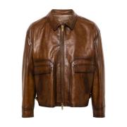 Golden Goose Zip-up Skinnjacka Brown, Herr