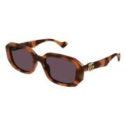 Gucci Stiliga solglasögon i Havana/Brun Brown, Dam