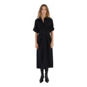 Designers Remix Elegant Bomull Drape Klänning Black, Dam