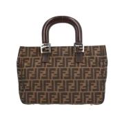 Fendi Vintage Pre-owned Canvas handvskor Brown, Dam