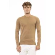 Baldinini Beige Modal Sweater med Crew Neck Beige, Herr