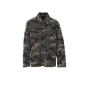 Valentino Garavani Camouflage Canvas Skjortjacka Brun Multicolor, Herr