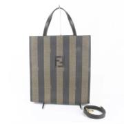 Fendi Vintage Pre-owned Canvas axelremsvskor Beige, Dam