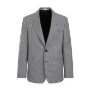 Alexander McQueen Svart Houndstooth Yllejacka Black, Herr