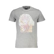 Cavalli Class Tryckt Logot-shirt Kortärmad Rund Hals Gray, Herr