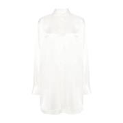 Maison Margiela Oversized Elfenbenssilke Skjorta White, Dam