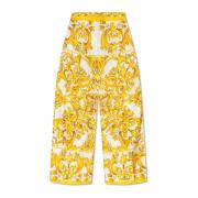 Dolce & Gabbana Byxor med 'Majolica' tryck Yellow, Dam