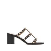 Valentino Garavani Svarta Rockstud Lädersandaler Black, Dam