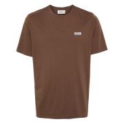 Autry Bruna T-shirts och Polos med Logo Patch Brown, Herr