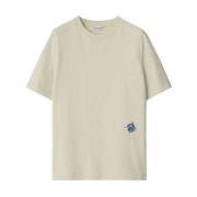 Burberry Grå bomullst-shirt med Equestrian Knight Gray, Dam