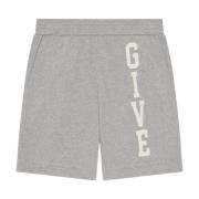 Givenchy Grå Fleece Bermuda Shorts Gray, Herr