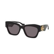 Gucci Fyrkantiga Cat Eye-solglasögon Black, Dam