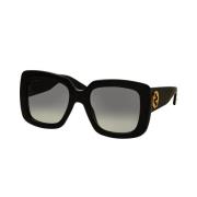 Gucci Fyrkantiga svarta solglasögon med grå linser Black, Dam