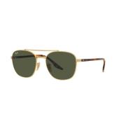 Ray-Ban Metall Solglasögon i Guld med Gröna Linser Yellow, Unisex