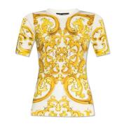 Dolce & Gabbana Topp med 'Majolica' tryck Yellow, Dam