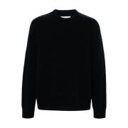 Maison Margiela Blå Ull Crew Neck Sweater Blue, Herr