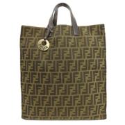 Fendi Vintage Pre-owned Canvas handvskor Brown, Dam