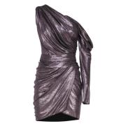Rhea Costa Enaxlad draperad miniklänning i Ultraviolet Purple, Dam