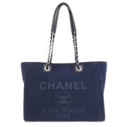 Chanel Vintage Pre-owned Tyg chanel-vskor Blue, Dam