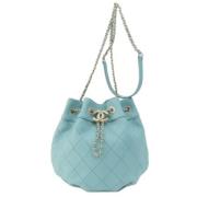 Chanel Vintage Pre-owned Tyg chanel-vskor Blue, Dam