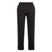 Peuterey Svarta Sweatpants Raka Ben Elastisk Midja Black, Herr