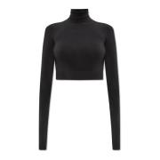 Balenciaga Cropped Turtleneck Top Black, Dam