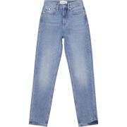 Calvin Klein Blå Slim Fit Straight Leg Jeans Blue, Dam