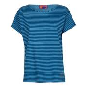 Gallo Italiensk bomullst-shirt med Windsor-ränder Blue, Dam