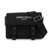 Jimmy Choo Nylon Crossbody Väska Eli Axel Black, Herr