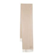 Max Mara Beige Cashmere Fransad Halsduk Beige, Dam