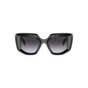 Prada Geometrisk Oversize-Frame Signature Solglasögon Black, Dam