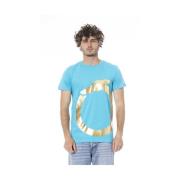 Trussardi Blå Beachwear T-shirt med Logo Print Blue, Herr