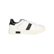 Armani Exchange Vita sneakers med glitter i skinn White, Dam