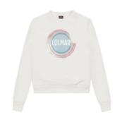 Colmar Vit Crewneck Sweatshirt Akvarelltryck White, Dam