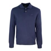 A.p.c. Blå Polo Fransk Krage Merinoull Blue, Herr