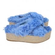 Miu Miu Pre-owned Pre-owned Bomull sandaler Blue, Dam