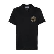 Versace Jeans Couture Svart V-Emblem T-shirts och Polos Black, Herr