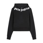 Palm Angels Svart Logotyp Hoodie Kvinnor Bomull Black, Dam