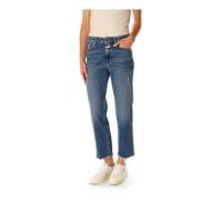 Closed Cropped Straight Fit Jeans Blue, Dam