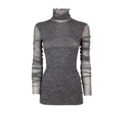 Philosophy di Lorenzo Serafini Genomskinlig Jersey Nylon Topp Gray, Da...