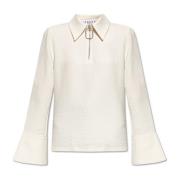 JW Anderson Polo krage topp Beige, Dam