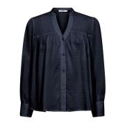 Co'Couture Stilren Drop Shirt Blus Ink Blue, Dam