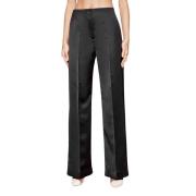 Calvin Klein Duchess Satin Regular Fit Byxor Black, Dam