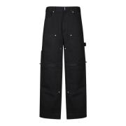 Givenchy Svarta Bomulls Straight Fit Byxor Black, Herr