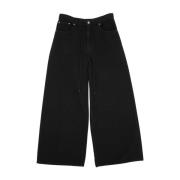 MM6 Maison Margiela Svarta Wide Leg Jeans med Midjeband Black, Dam