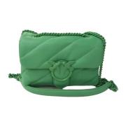 PINKO Quilted Mini Love Bag Puff Green, Dam